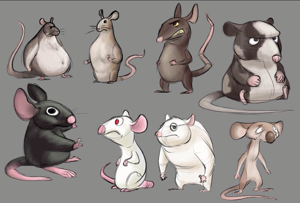 various cartoon mice