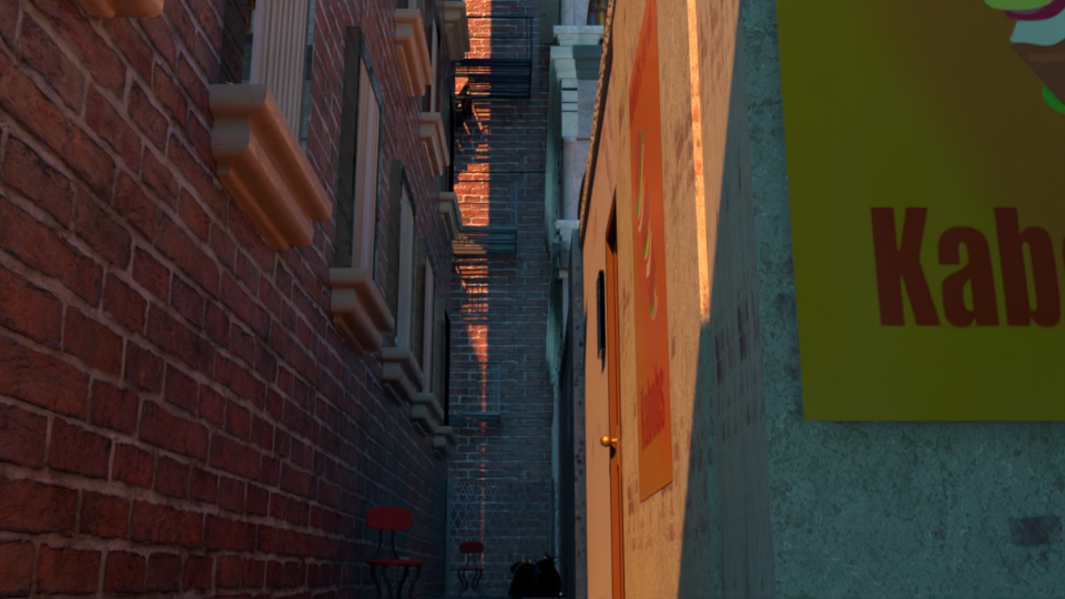 A brick-walled alleyway