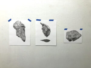 Illustrations Schaefer created, inspired by the rocks at the Jentel residency.